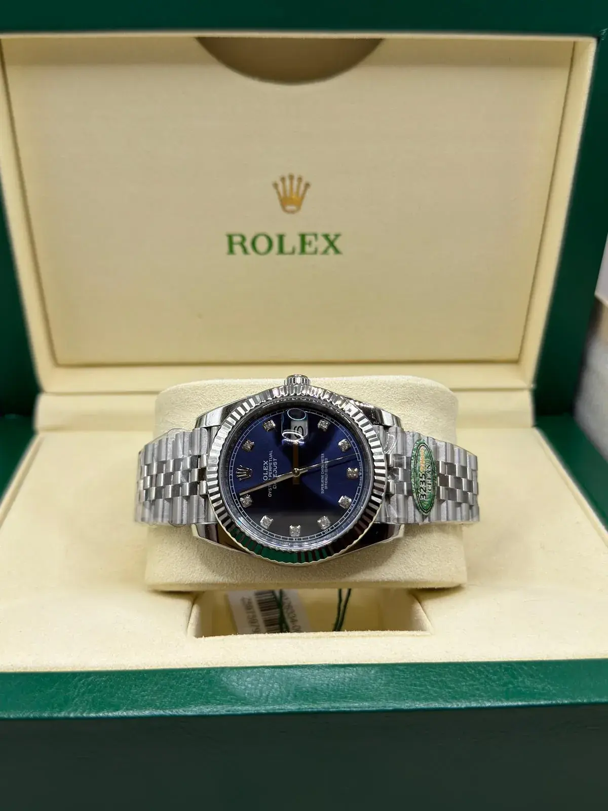 Rolex Datejust 41 · Blauw, diamant