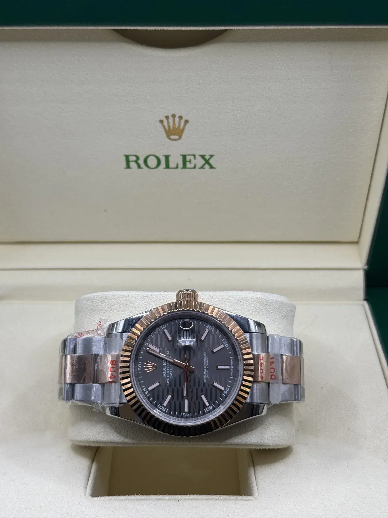Rolex Datejust 41 · Bicolor Everose, grijs motief