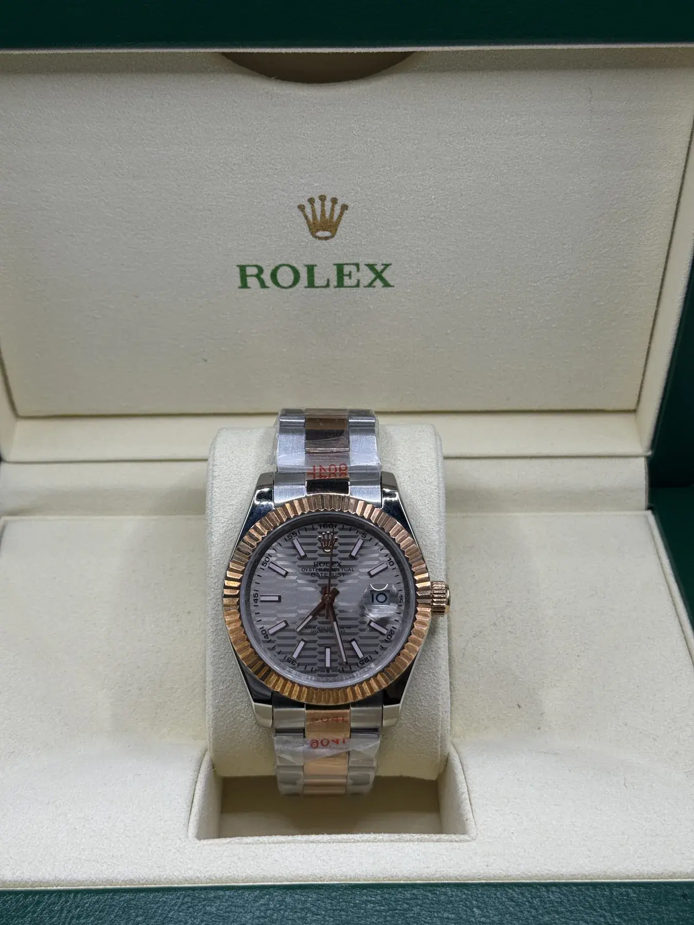 Rolex Datejust 41 · Bicolor Everose, zilver motief
