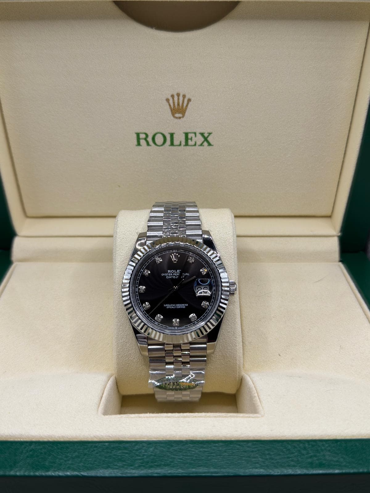 Datejust 41 · Zwart, diamant