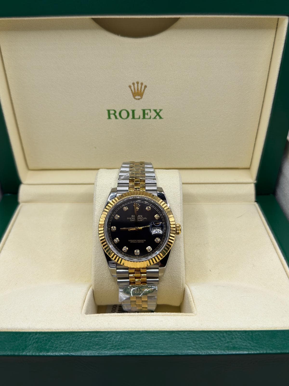 Datejust 41 · Bicolor, zwart diamant